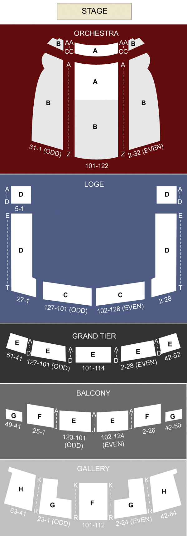 Orpheum Theatre Seating Chart